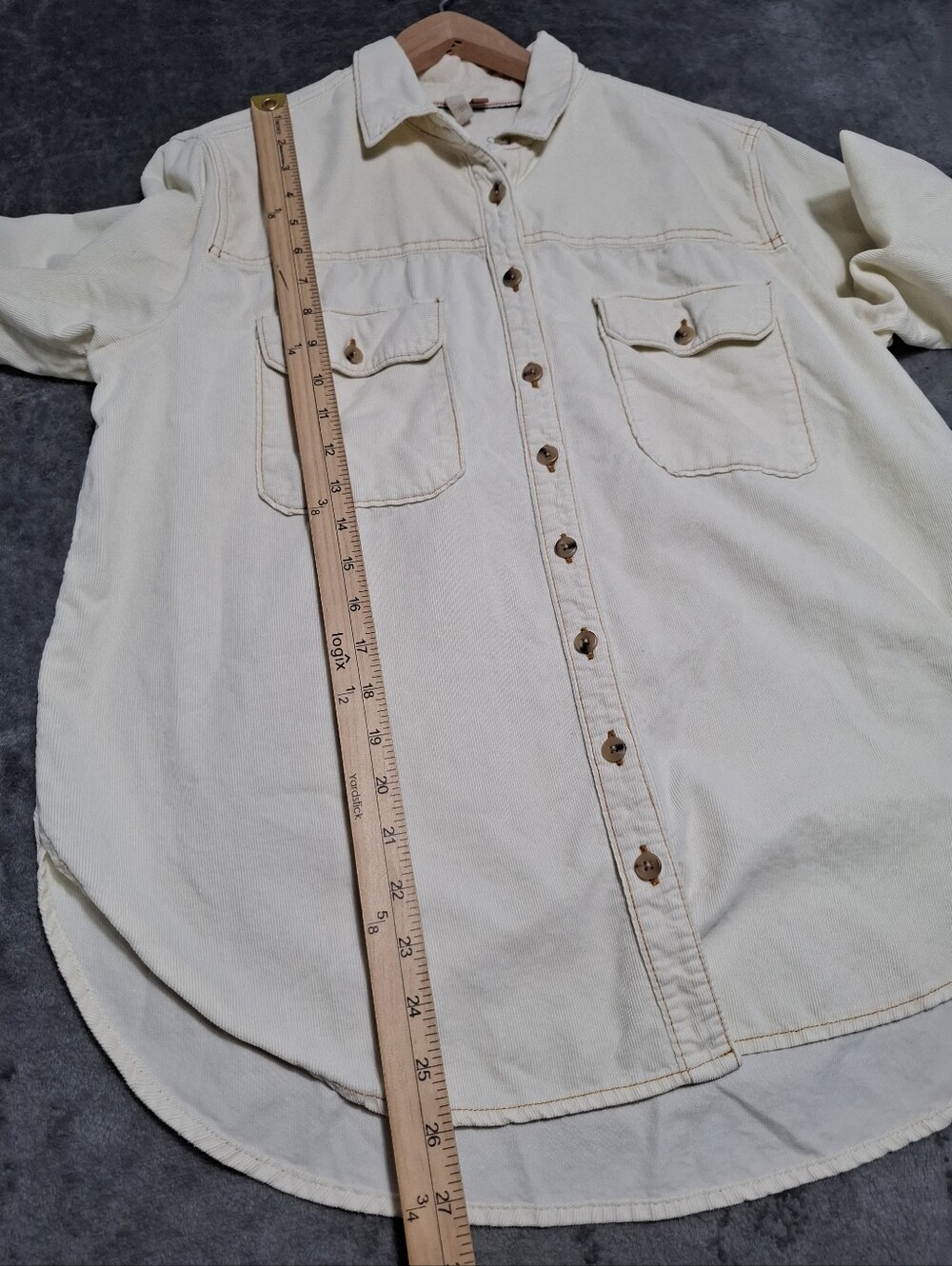 Pilcro Women's Button Down Shirt Corduroy Sz M Relaxed Soft Cotton Utility Fall - Picture 8 of 12